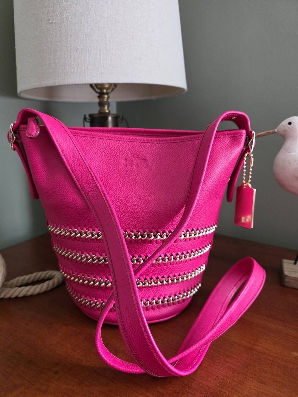 Coach 35373 Whiplash Mini Duffle Pink Ruby Leather Bucket Bag - Picture 16 of 16